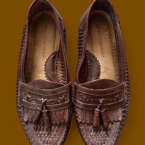 Stacy adams brown woven leather